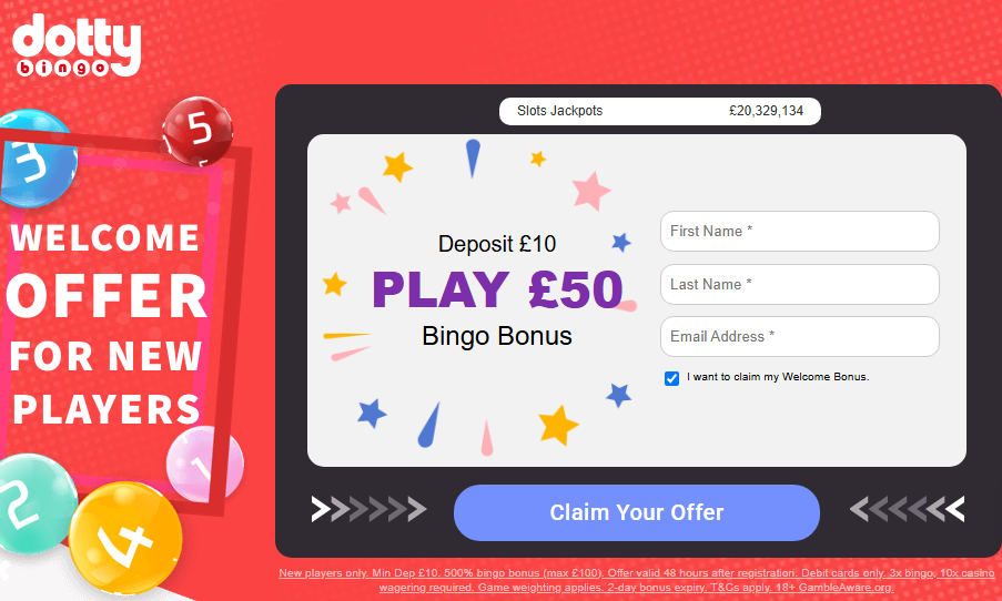 Dotty Bingo Sign Up bonus how to claim