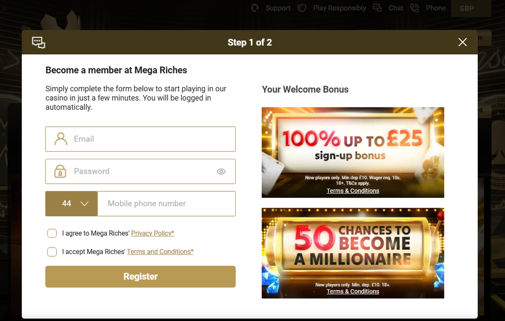 How to claim Mega Riches Bonus