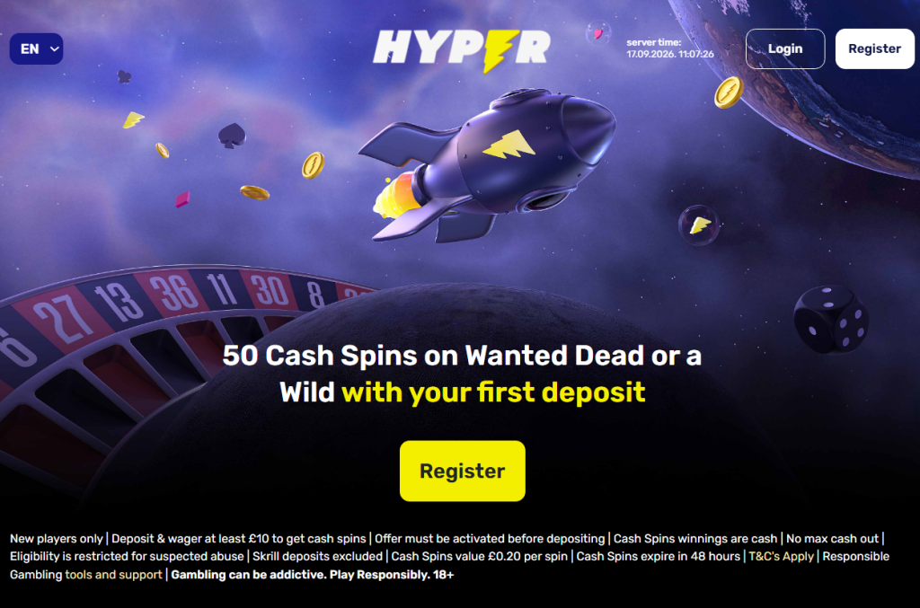 Hyper Casino SIgn Up Bonus