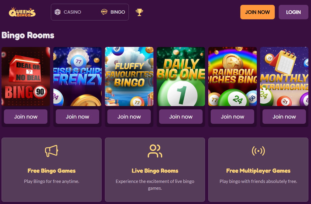 Queens Bingo Rooms and Games