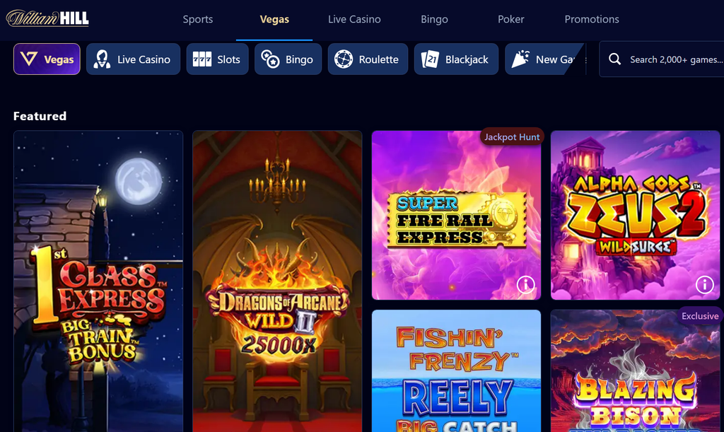 Top UK Slots Sites - William Hill Vegas