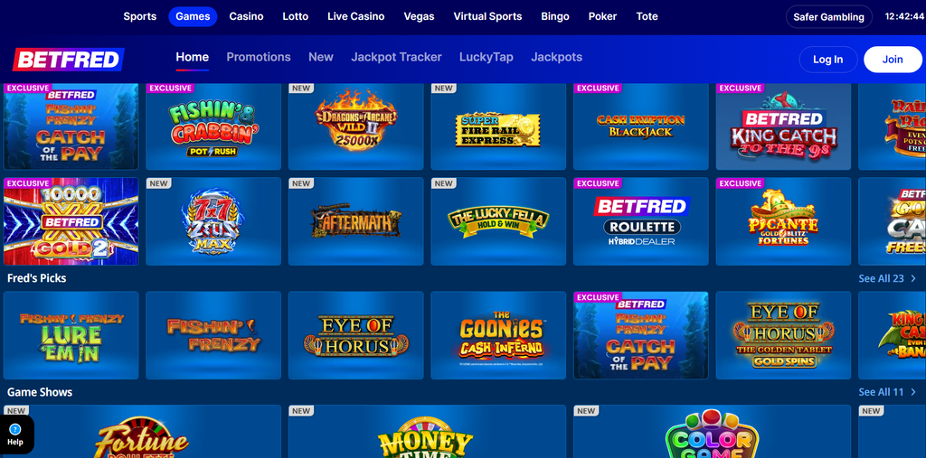 UK casino sites - Betfred Games