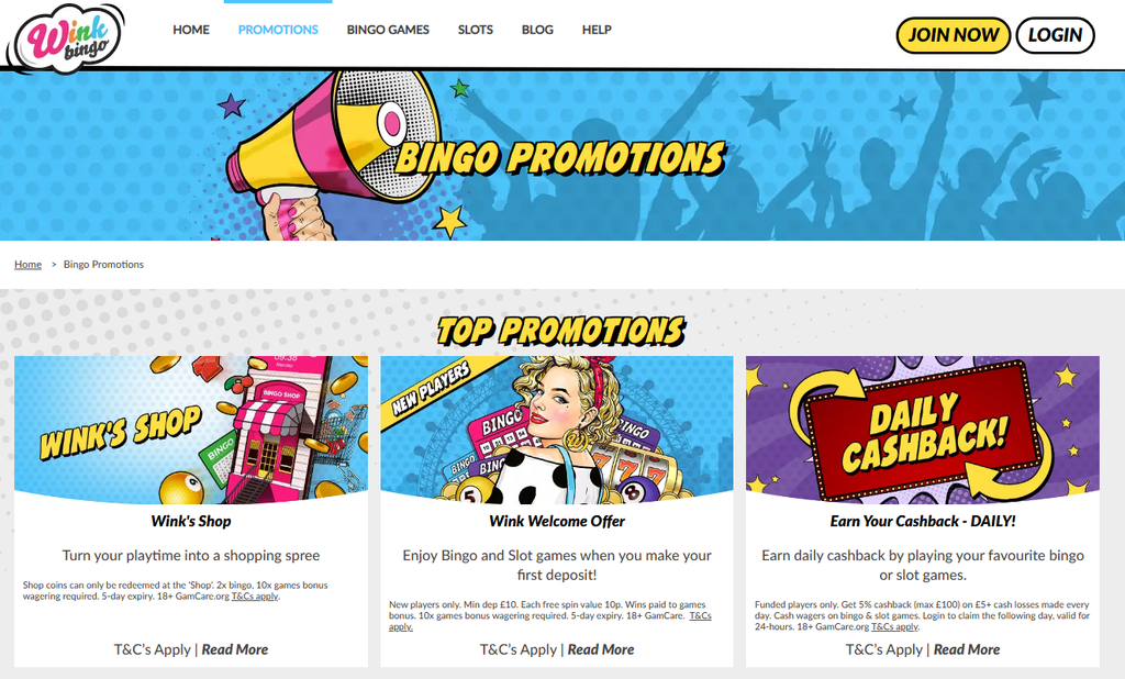 Wink Bingo Promotions
