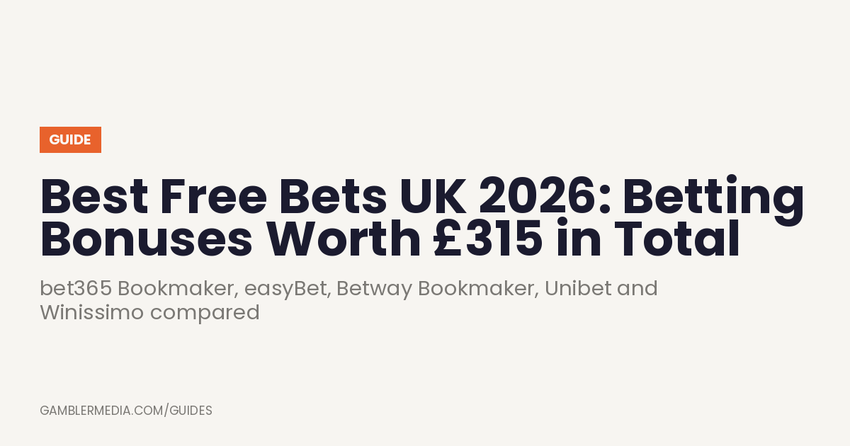 Best Free Bets UK 2026: Betting Bonuses Worth £315 in Total — a guide from Gambler Media.