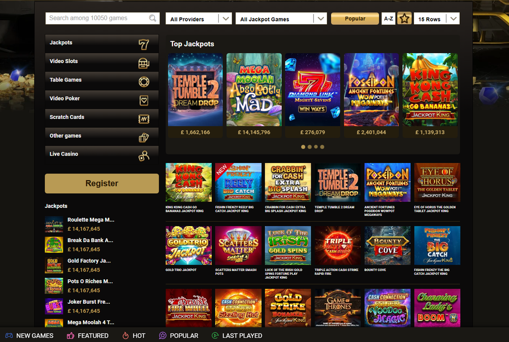 megariches jackpots games
