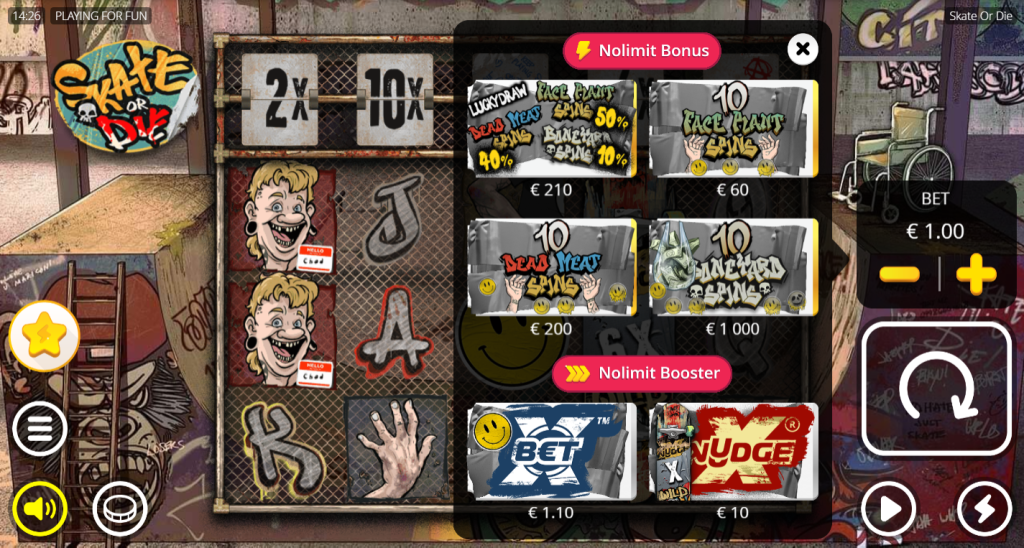 ante bet feature xbooster nolimitcity skate or die slot